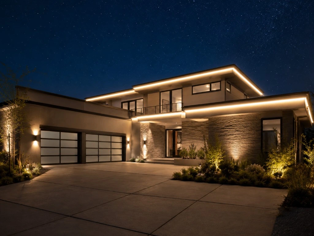 Home lit in team colours for game day