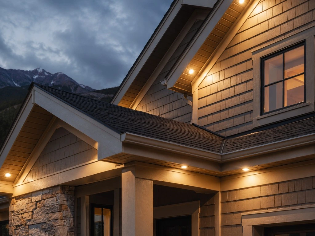 Roofline Detail — permanent roofline lighting in the Edmonton area
